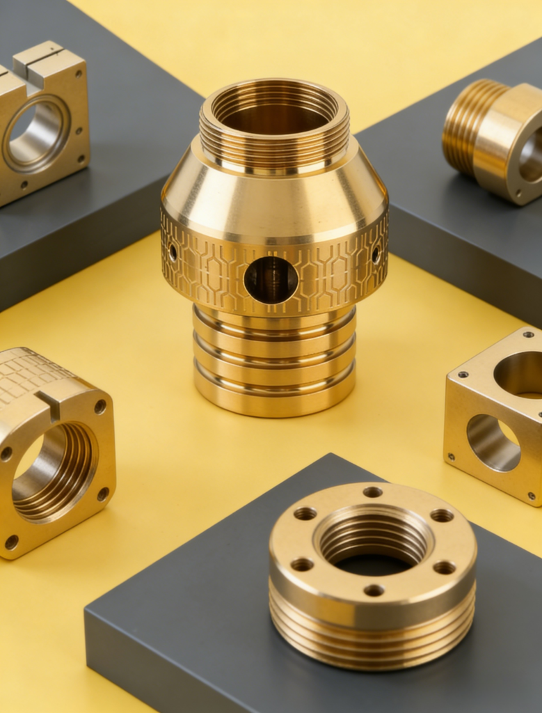 Brass pipe fitting adapter installed in hydraulic fluid system