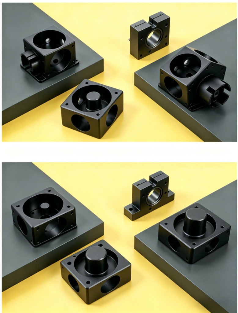 Aluminum cube housing used in industrial automation system