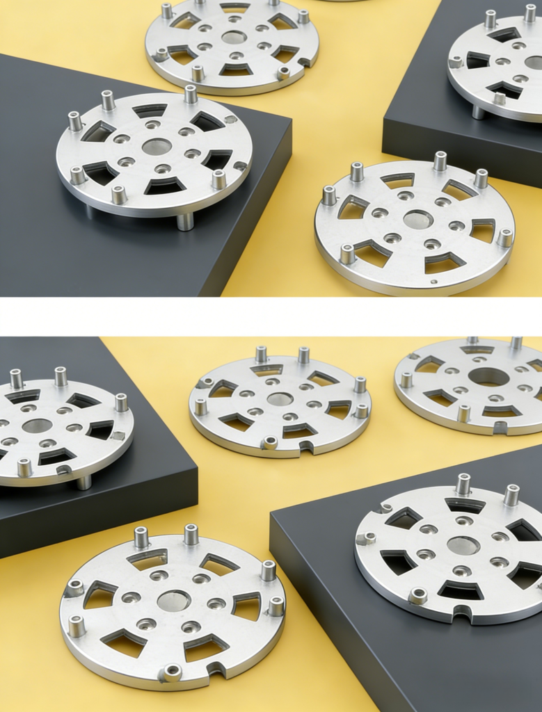 High precision CNC machined marine components including mount plates