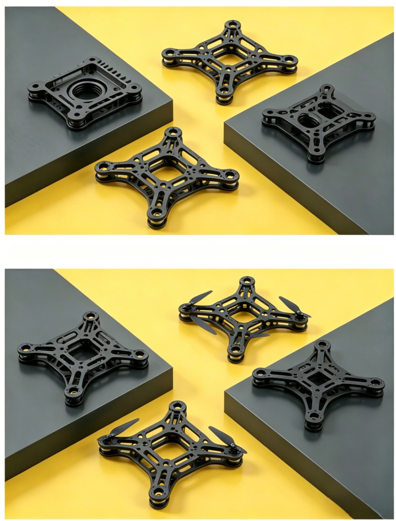 CNC machined aluminum drone frame parts for industrial UAV