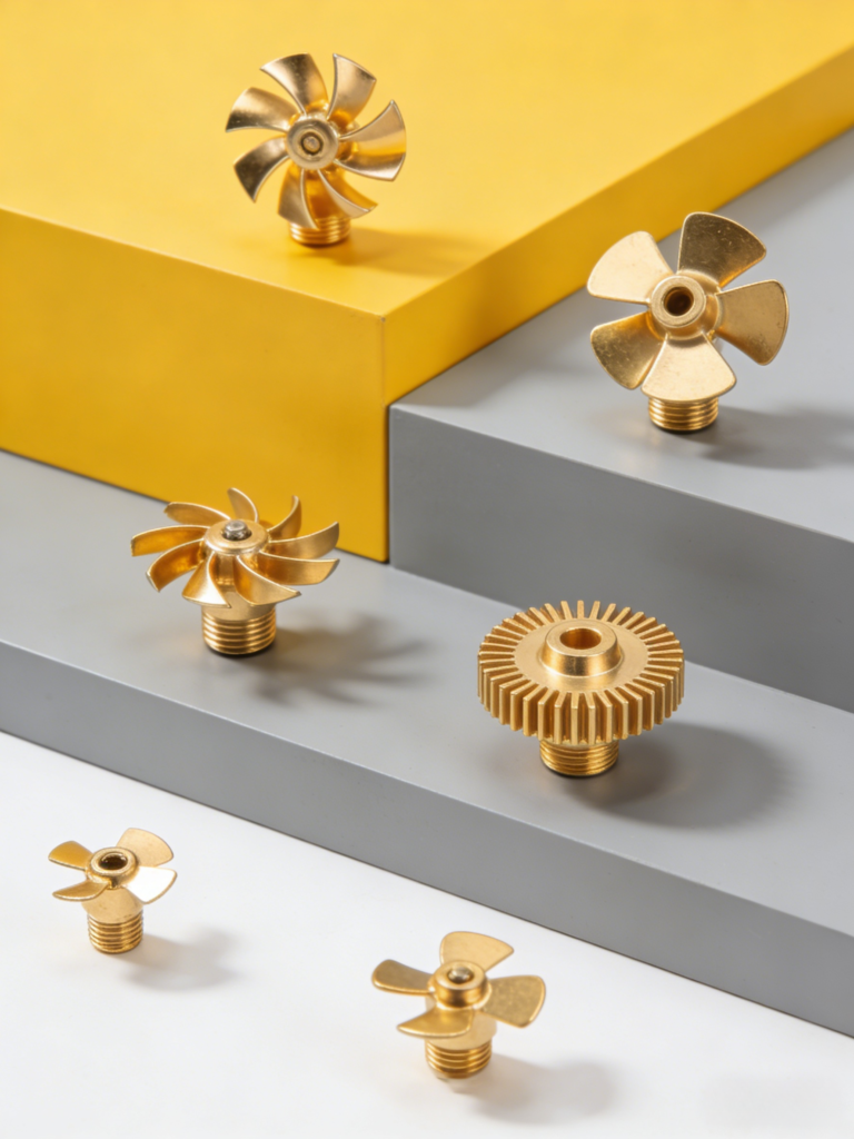 High-precision CNC machined C37700 brass impellers for water pumps with corrosion resistance and tight tolerance