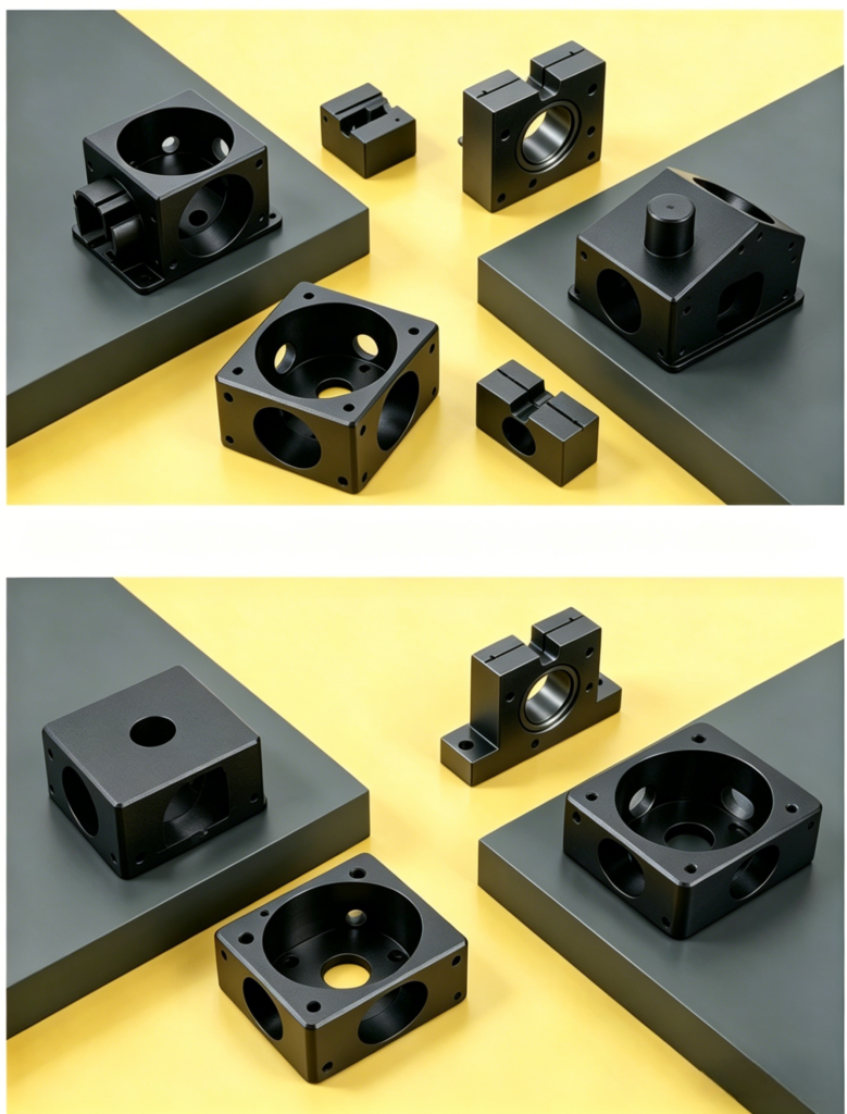 Aluminum cube housing used in industrial automation system