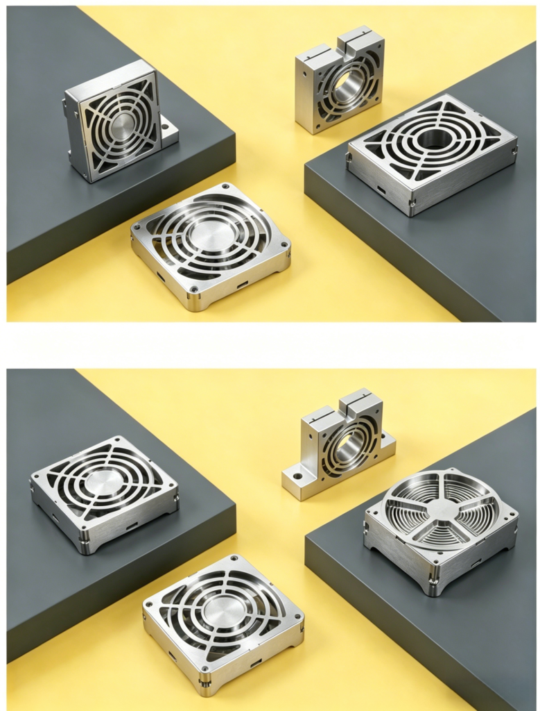 CNC machined aluminum heat sink enclosure with cooling fins