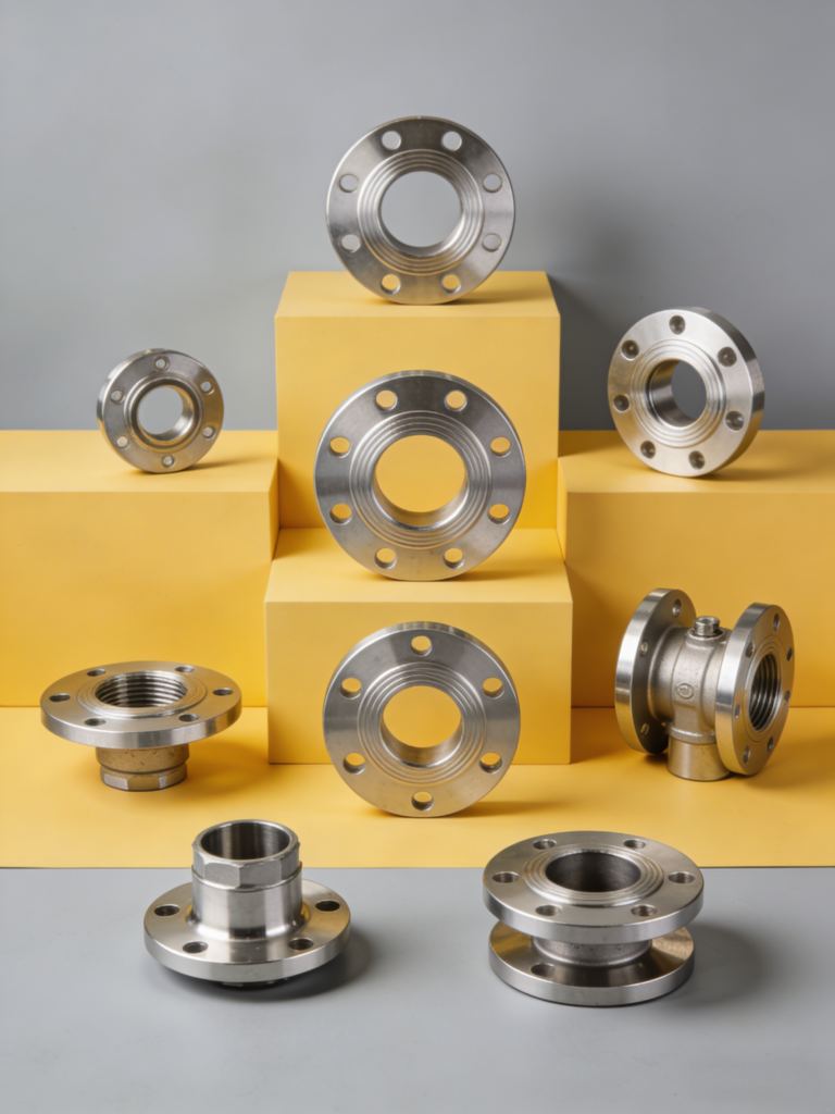 Stainless steel threaded blind flange with protective coating for corrosion resistance