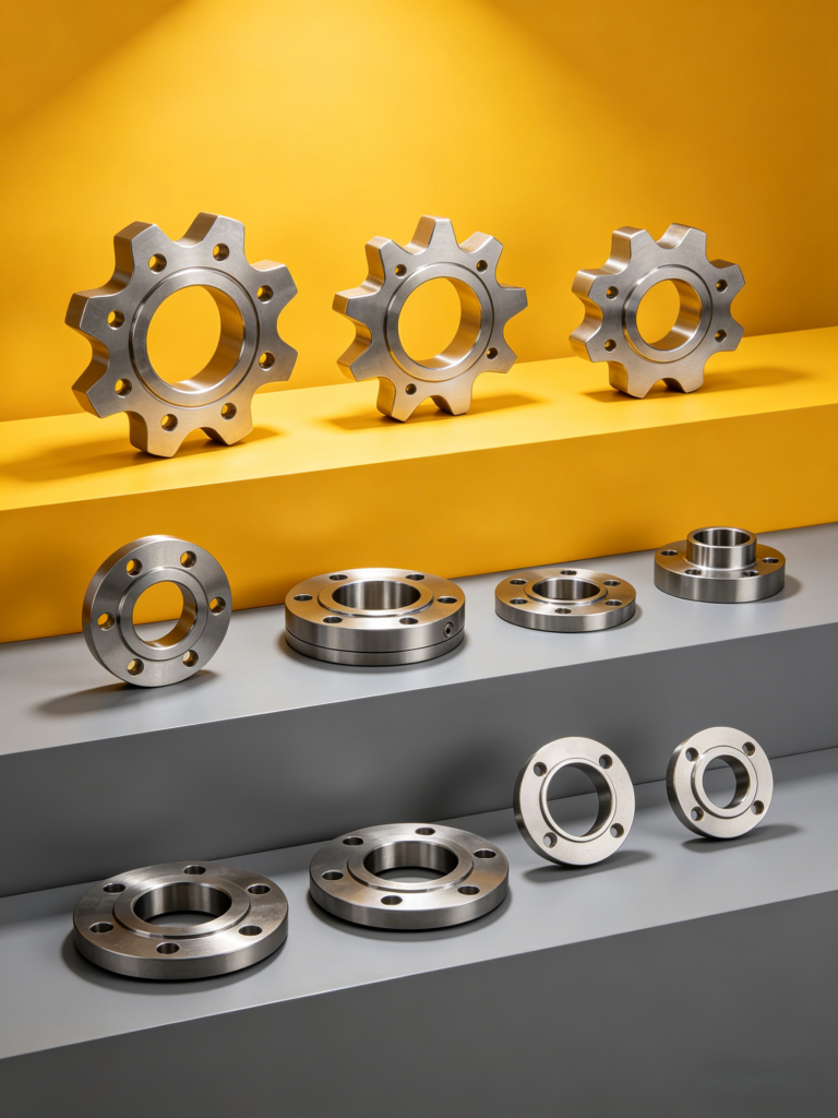 CNC machining process for custom machined flanges in industrial manufacturing