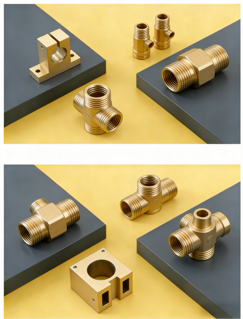 Close-up of Thread Detail on Nickel Plated C36000 Brass Pipe Fitting Adapter