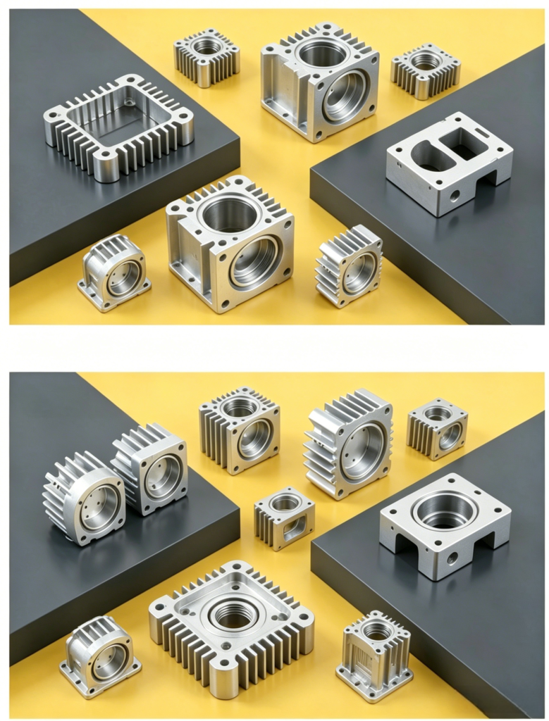 Aluminum enclosure with integrated heat sink fins for industrial electronics thermal management