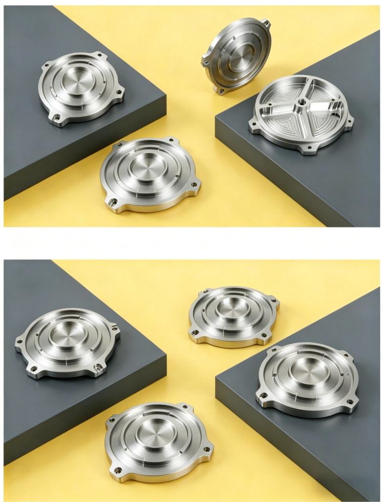 CNC machined aluminum End Cap for Pipe used in industrial structural applications
