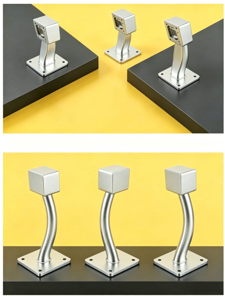 Precision CNC machined aluminum CCTV camera mounting bracket with adjustable angle design