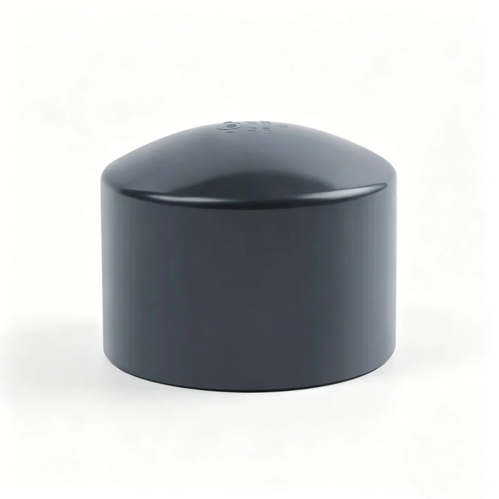 Dark gray PVC pipe end caps plastic pipe plug fitting