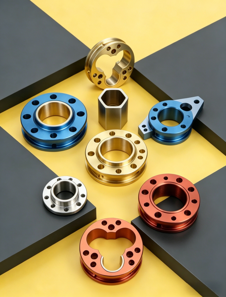 CNC machined aluminum tripod housing with durable surface finish
