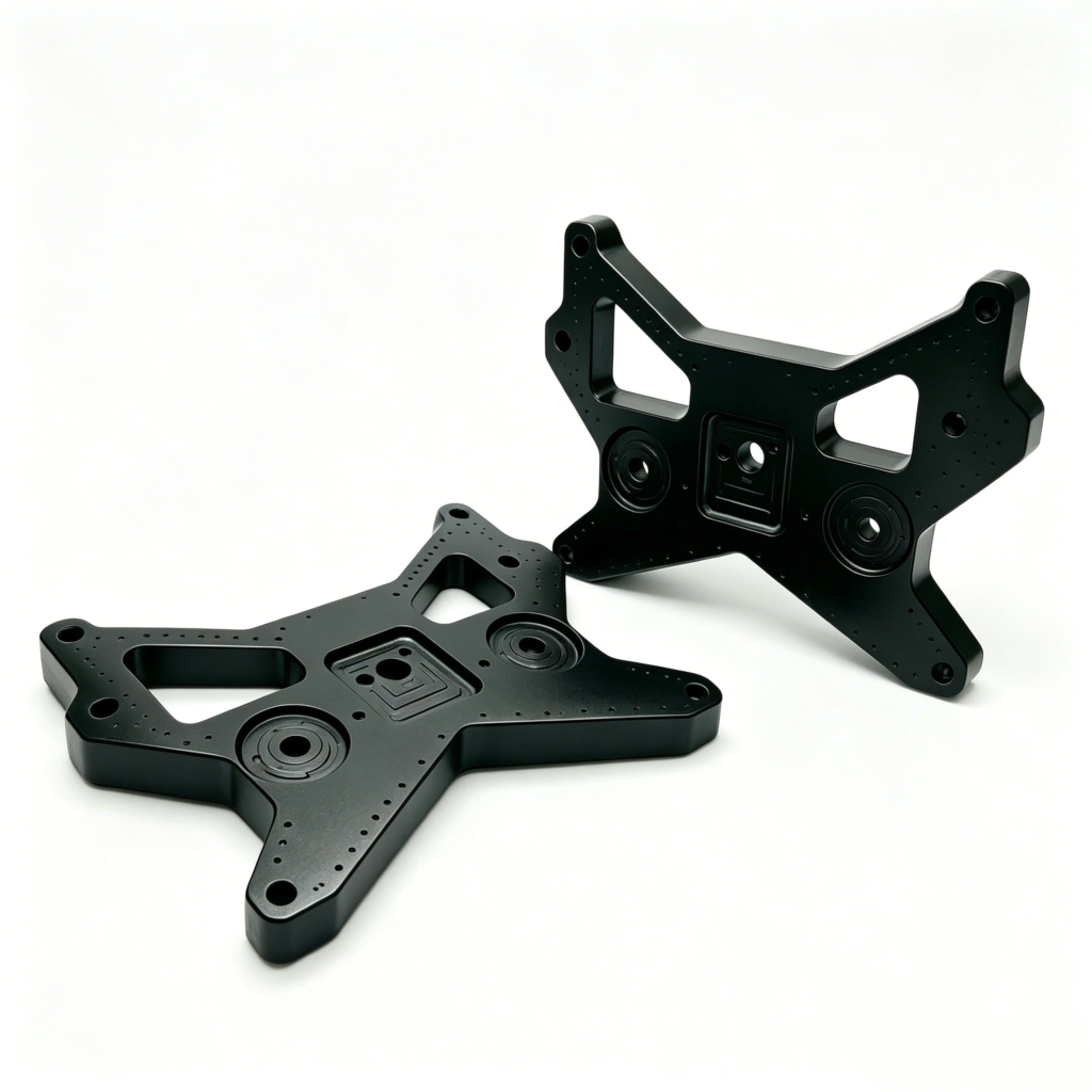 Black Coated Shock Tower Plates with Accurate 3/8″ Thick for Cold Air Intake CNC Machining Milling - CNC Milling Ser...