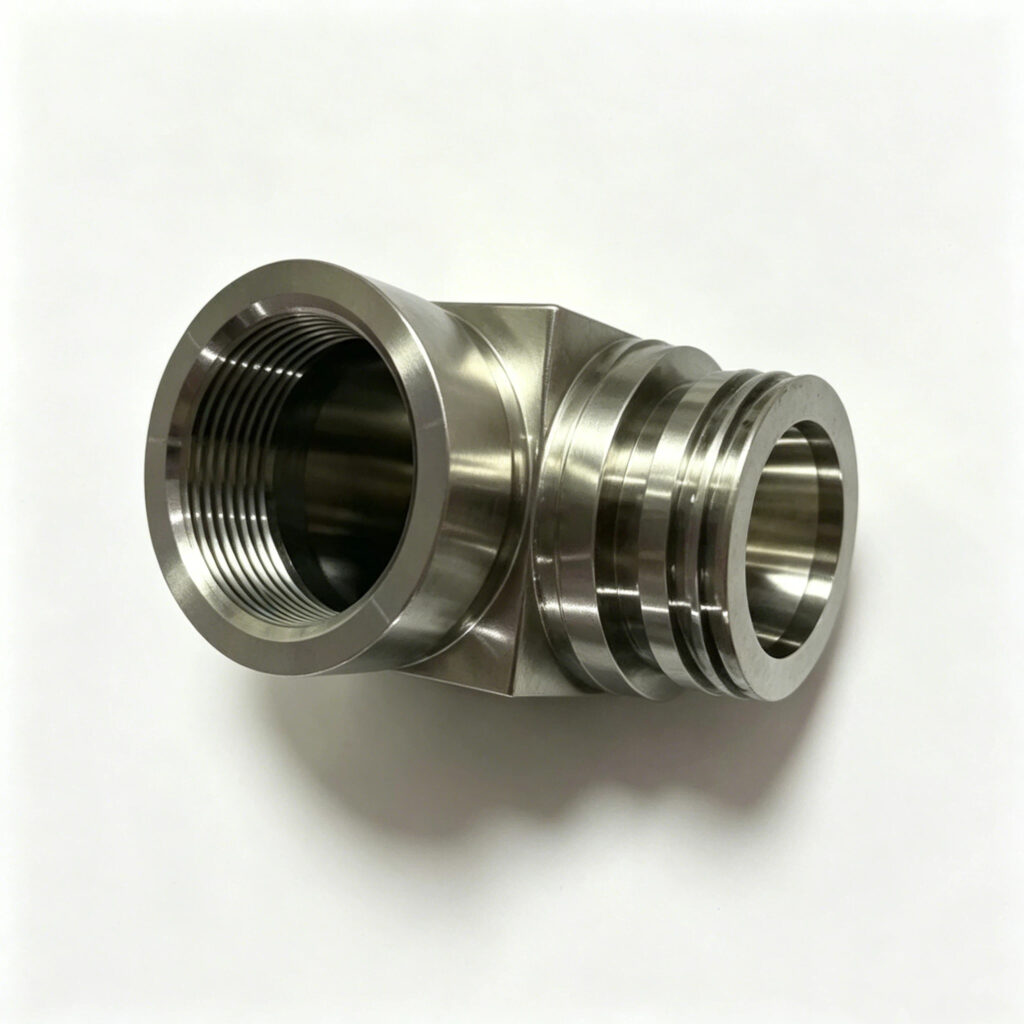 Custom Efficient Engineered Hydraulic Elbow Fitting 3 Thread Size High Pressure Steel Elbow Fitting - CNC Machining Servic...