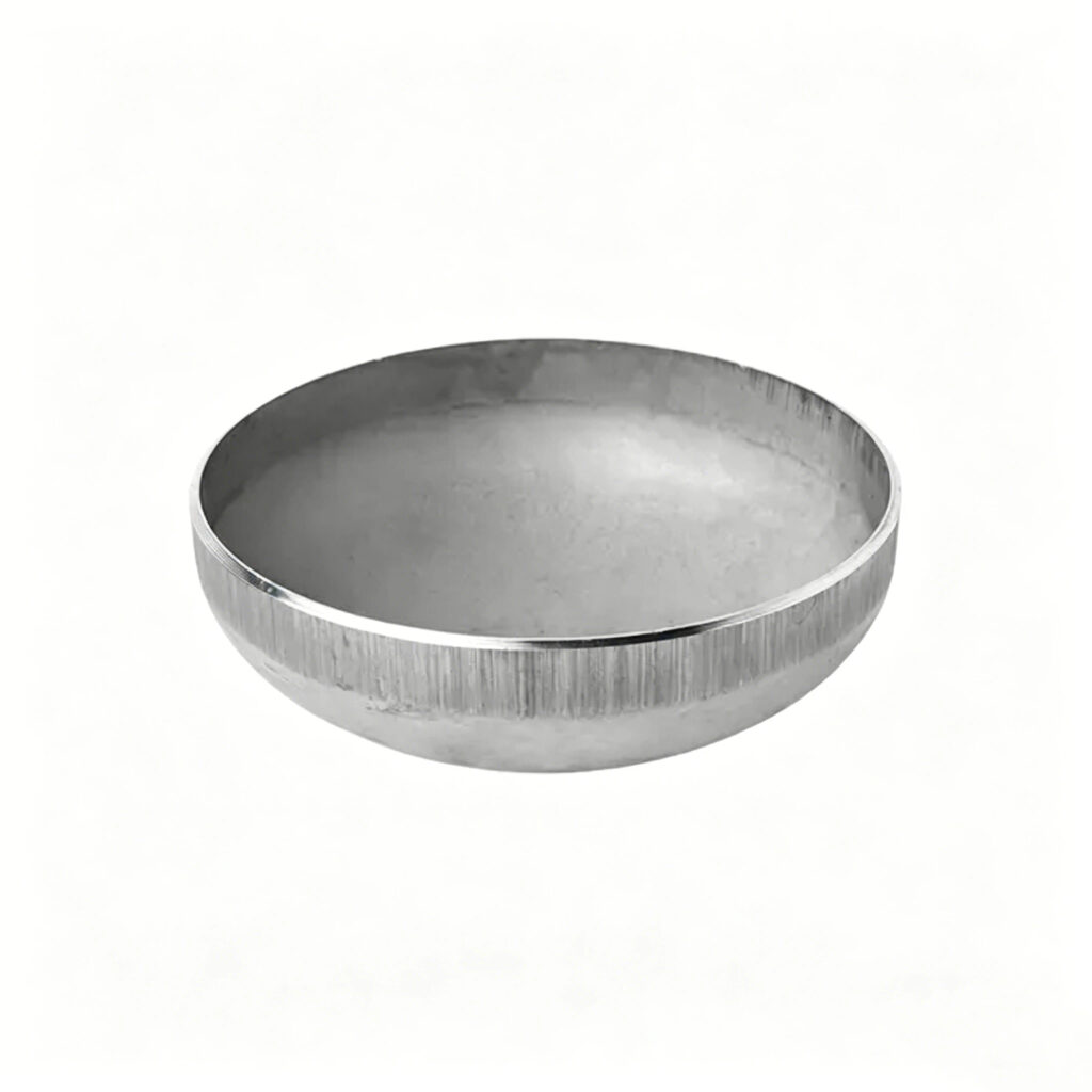Stainless steel pipe end caps for industrial pipeline connection