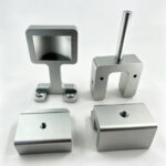 CNC processed block of aluminum for cnc parts production with flexible designs for automation and machinery components